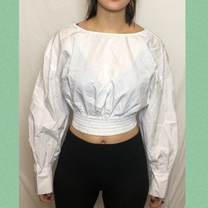 white long sleeve top